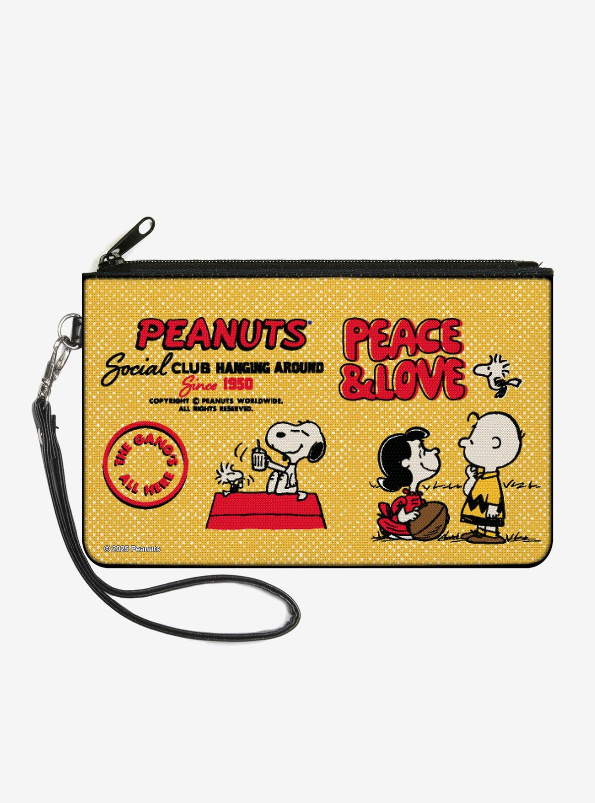 Billetera clutch con cierre Peanuts: Paz y amor