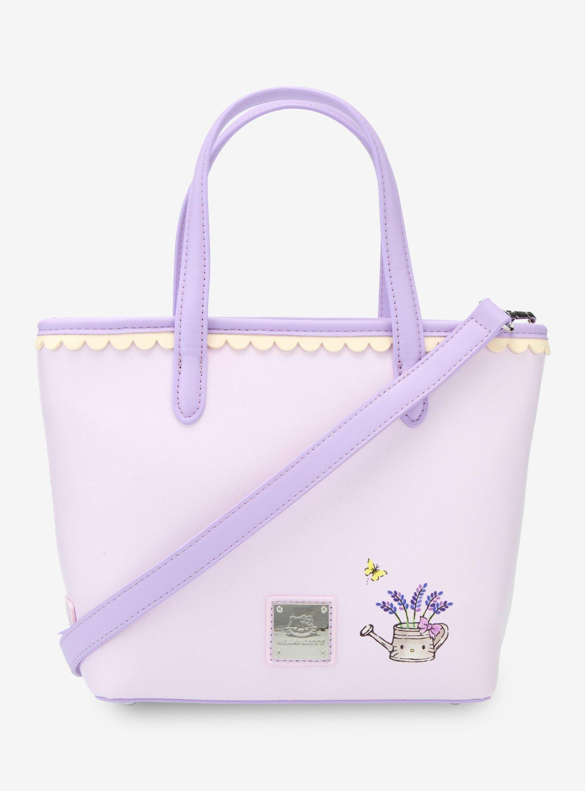 Mini cartera cruzada Hello Kitty con flores lavanda