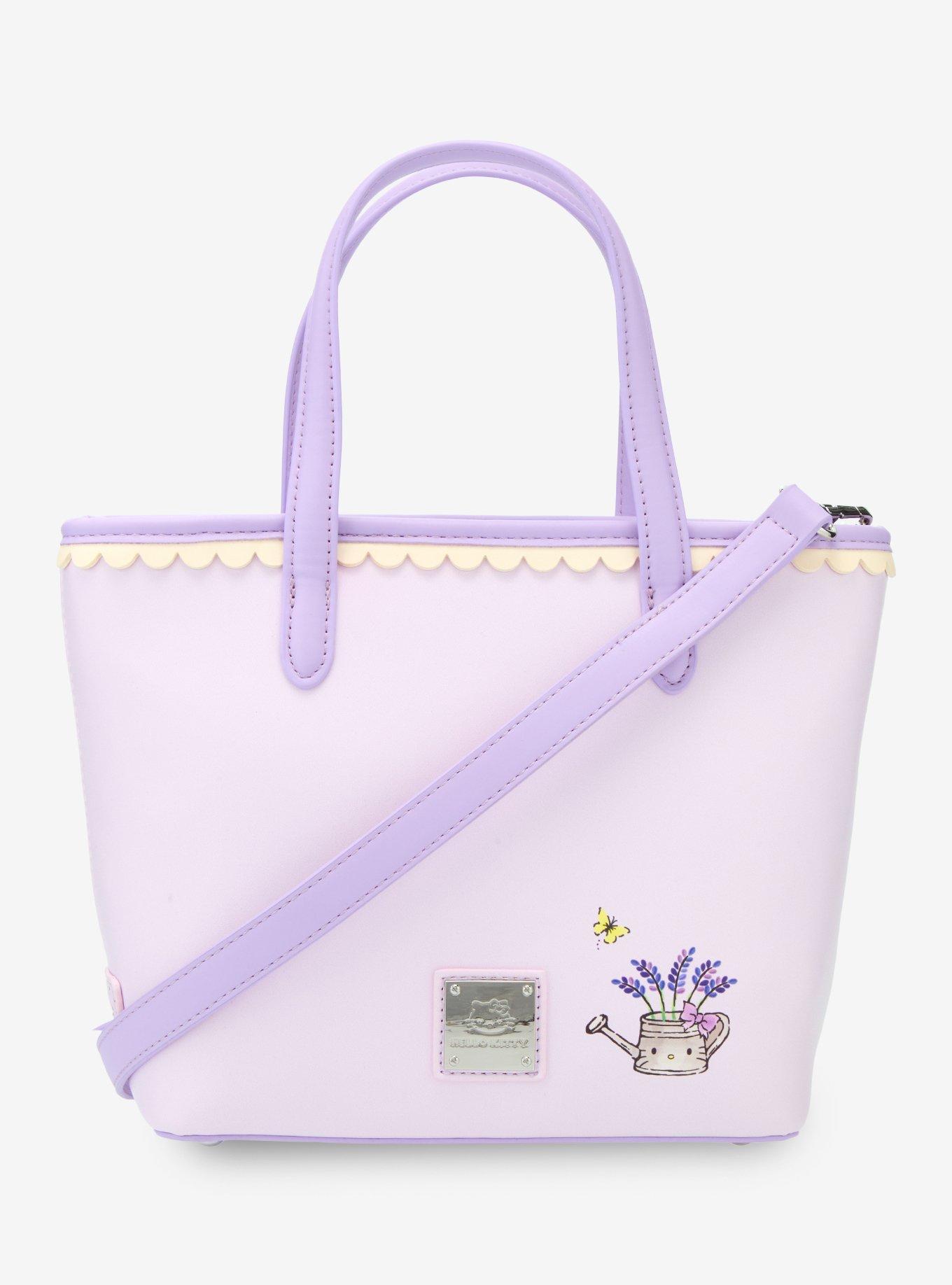 Mini cartera cruzada Hello Kitty con flores lavanda