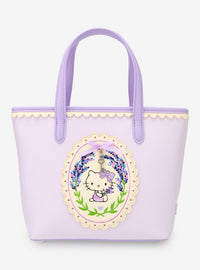 Mini cartera cruzada Hello Kitty con flores lavanda