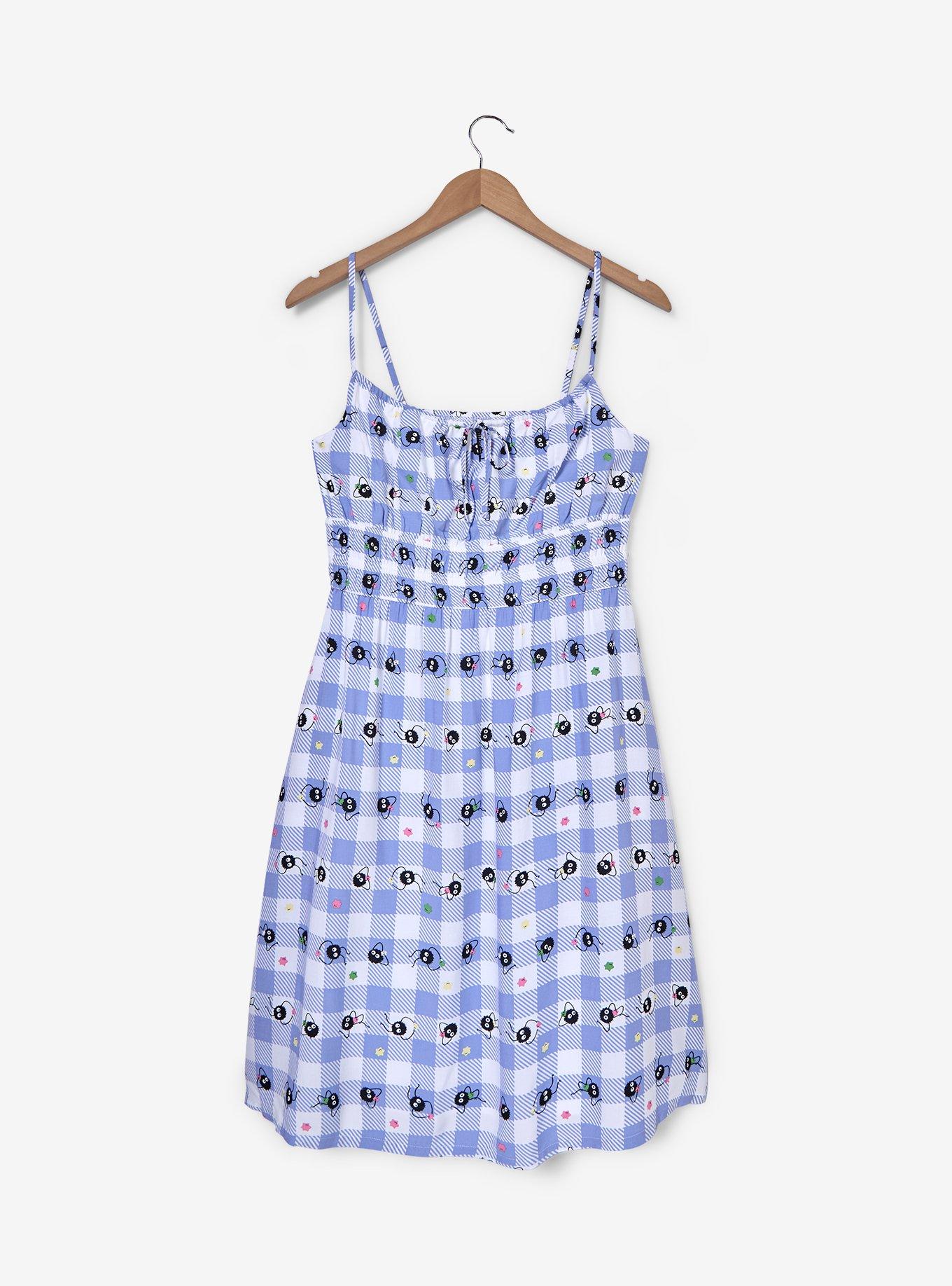 Vestido midi a cuadros de Spirited Away con Soot Sprites