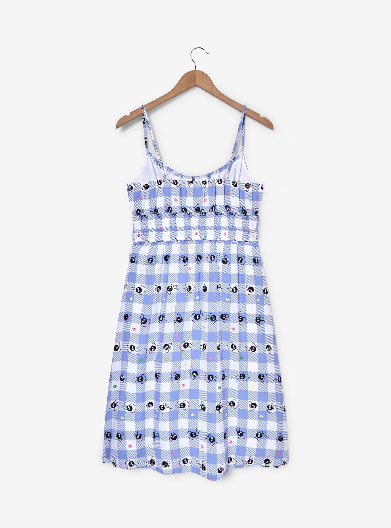 Vestido midi a cuadros de Spirited Away con Soot Sprites