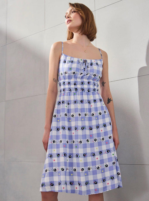 Vestido midi a cuadros de Spirited Away con Soot Sprites