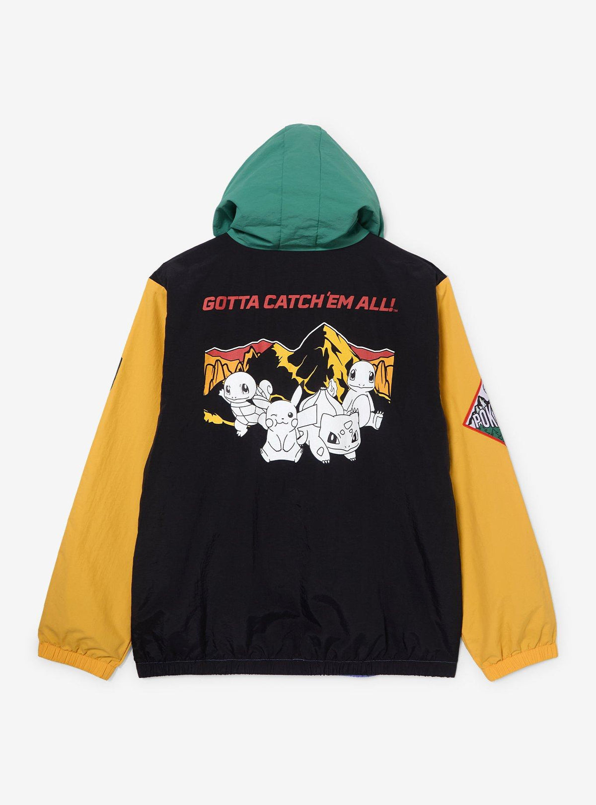 Chaqueta cortaviento Pokémon con parches bordados