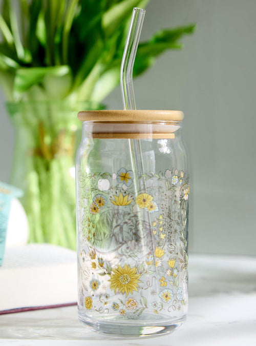Vaso de vidrio Disney Princess & Horses con bombilla