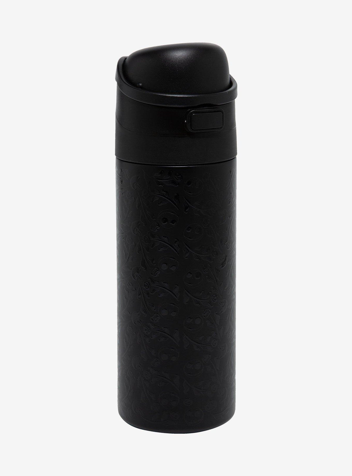 Botella negra floral de Jack Skellington