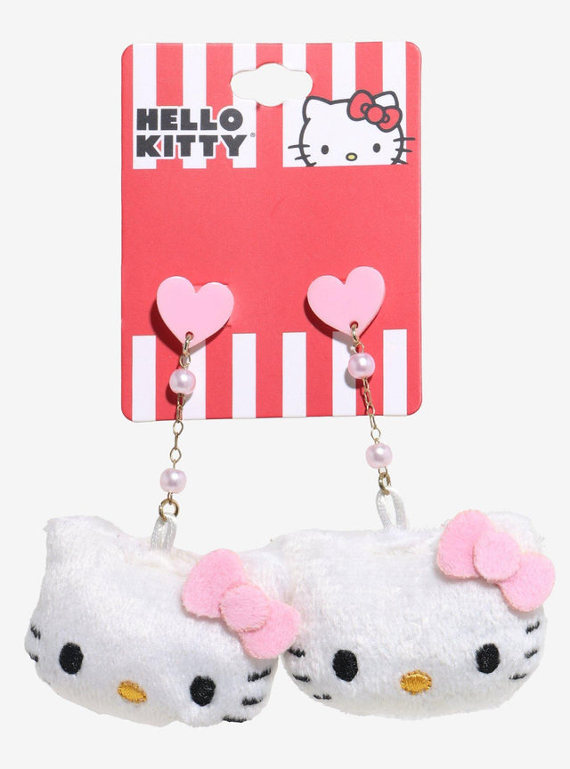 Aros colgantes de peluche Hello Kitty