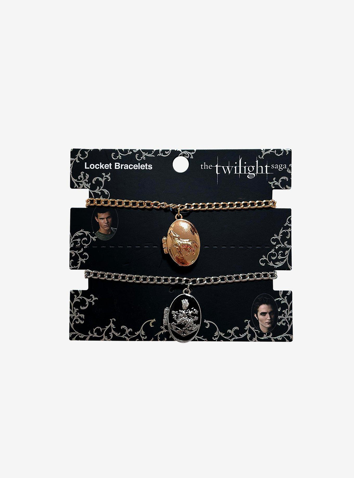 Set de pulseras con relicarios de Edward y Jacob