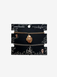 Set de pulseras con relicarios de Edward y Jacob