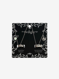 Set de collares con anillos de frases de Twilight