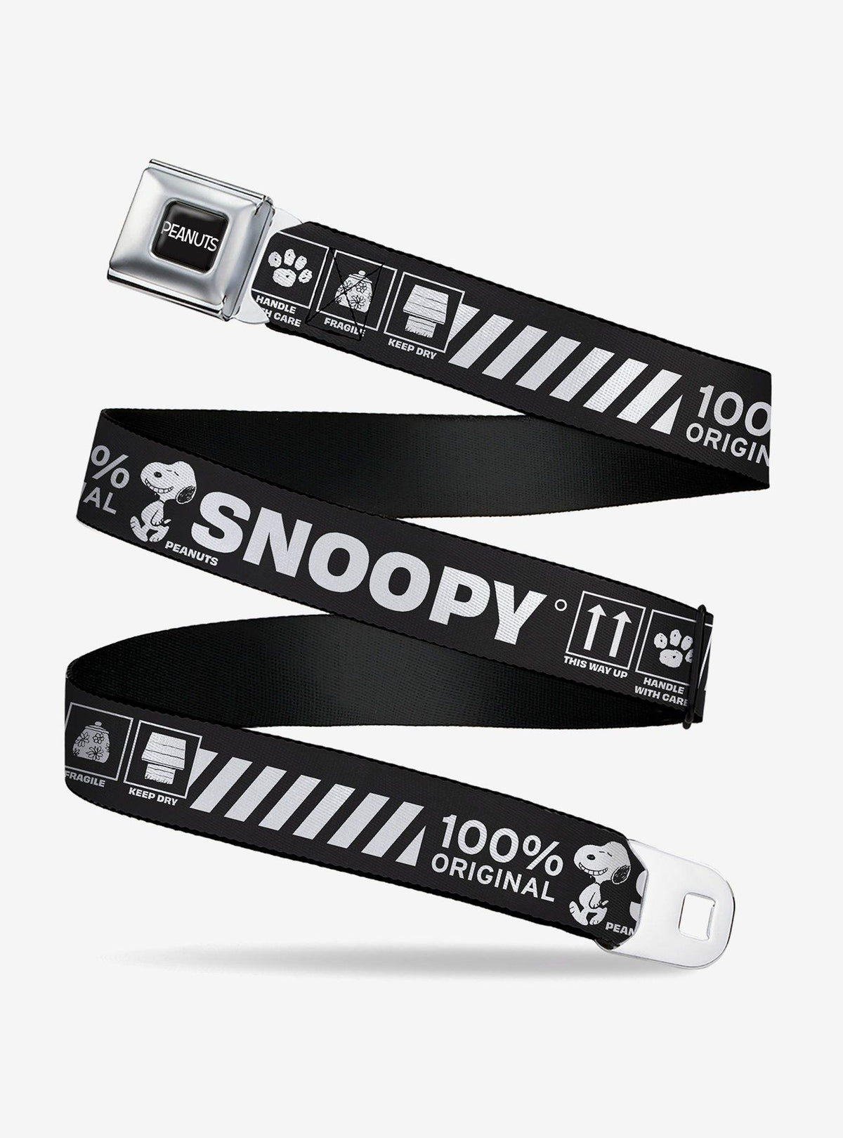 Cinturón Peanuts Snoopy con símbolos de cuidado
