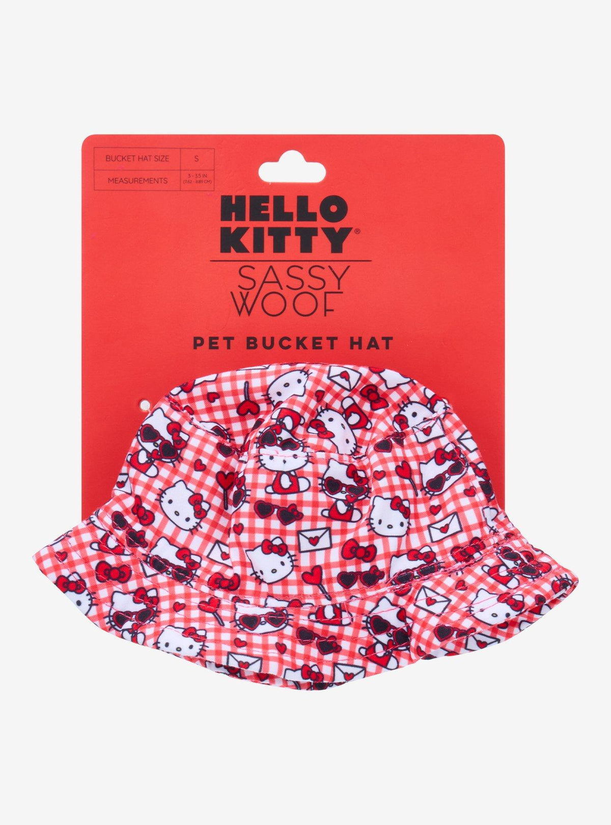 Sombrero tipo bucket cuadrillé de Hello Kitty para mascotas