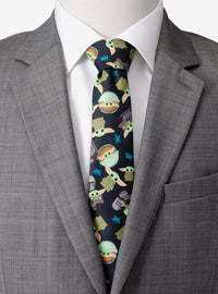 Corbata azul marino Star Wars: The Mandalorian, Mando y Grogu
