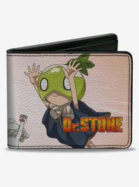 Billetera beige Dr. Stone con Suika y Sagara
