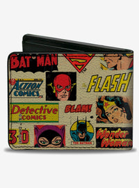 Billetera bifold retro de Justice League