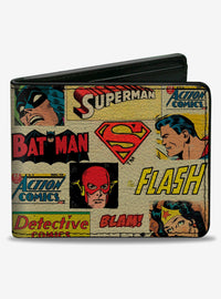 Billetera bifold retro de Justice League
