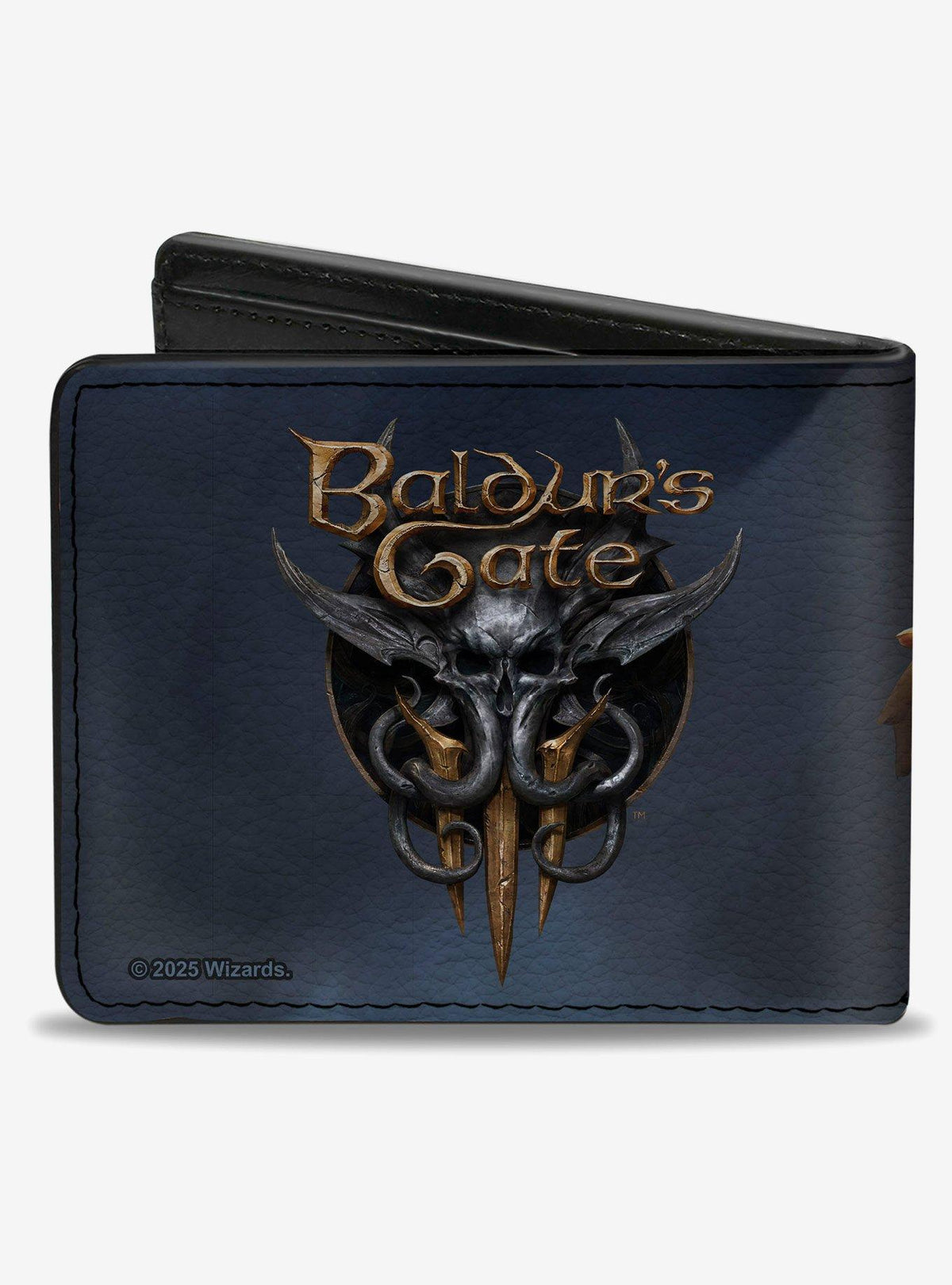 Billetera Baldur's Gate 3 Lae'zel con espada y logo
