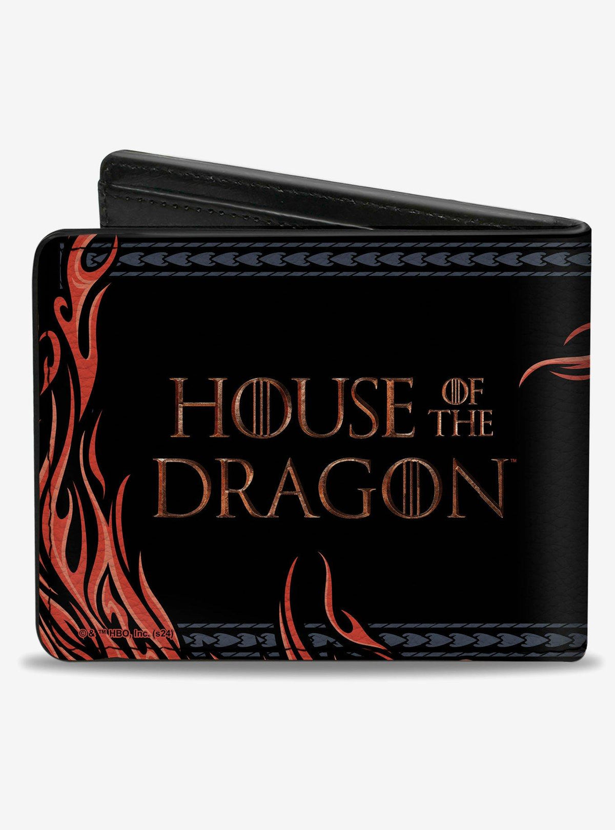 Billetera House of the Dragon con dragón y llamas