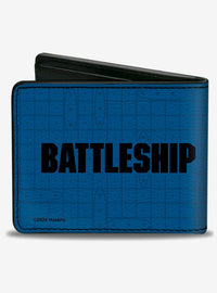 Billetera plegable Battleship con logo y cuadrícula oceánica