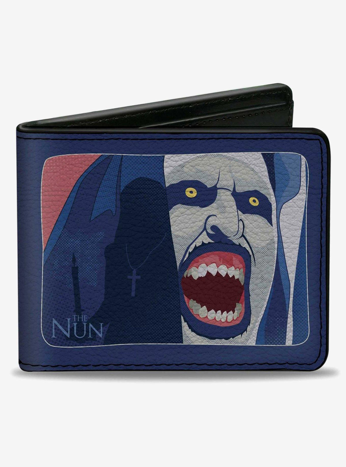 Billetera The Nun con pose de grito y logo