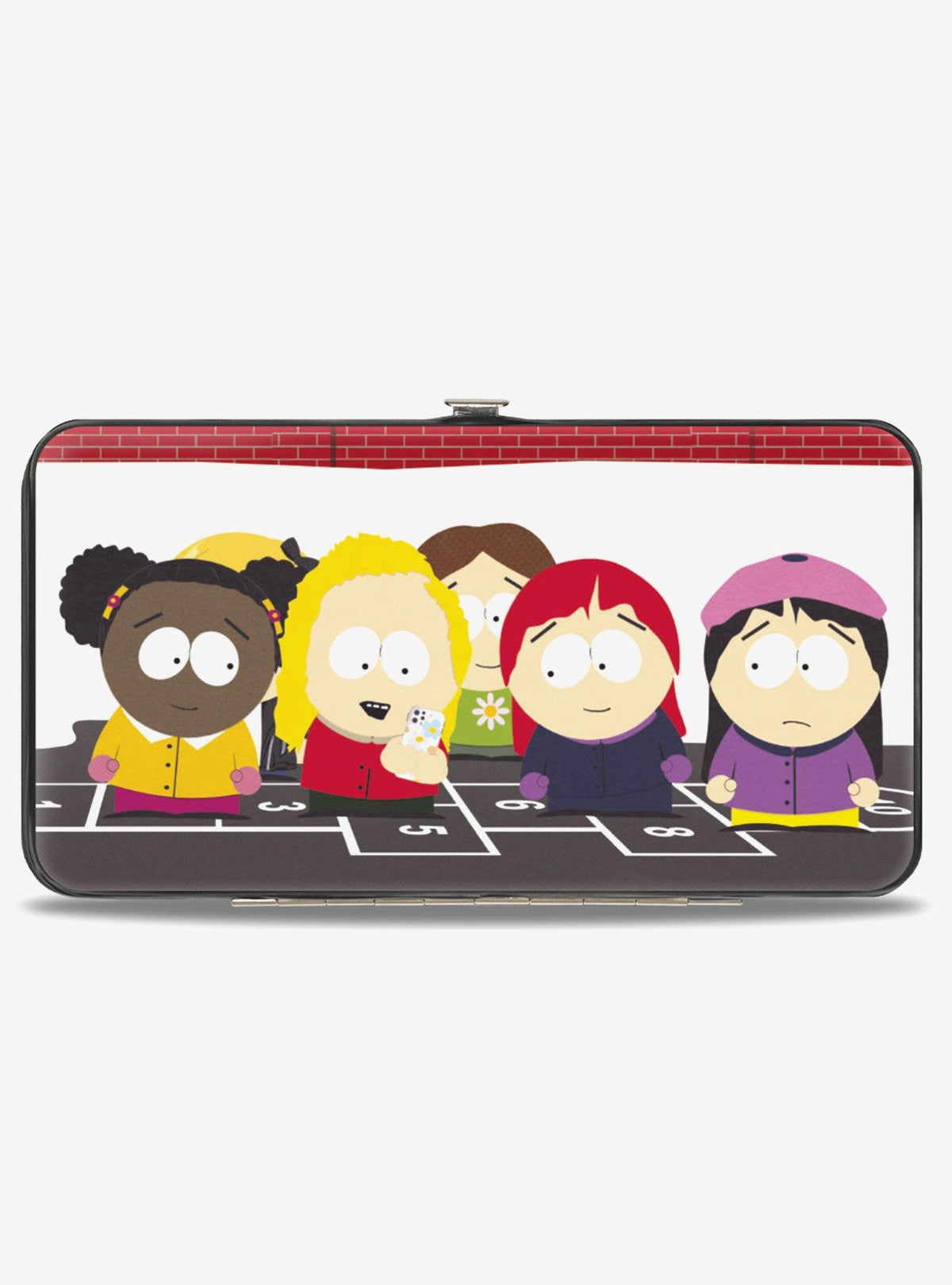 Billetera South Park: escena grupal jugando a la rayuela