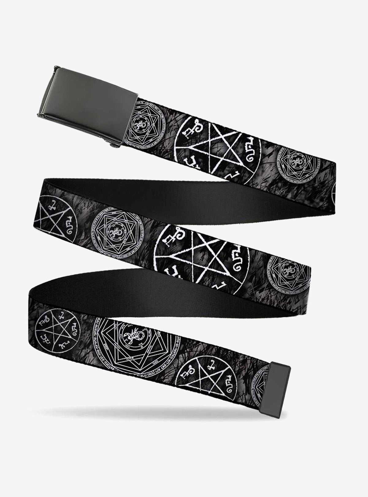 Cinturón gris Supernatural con pentagramas