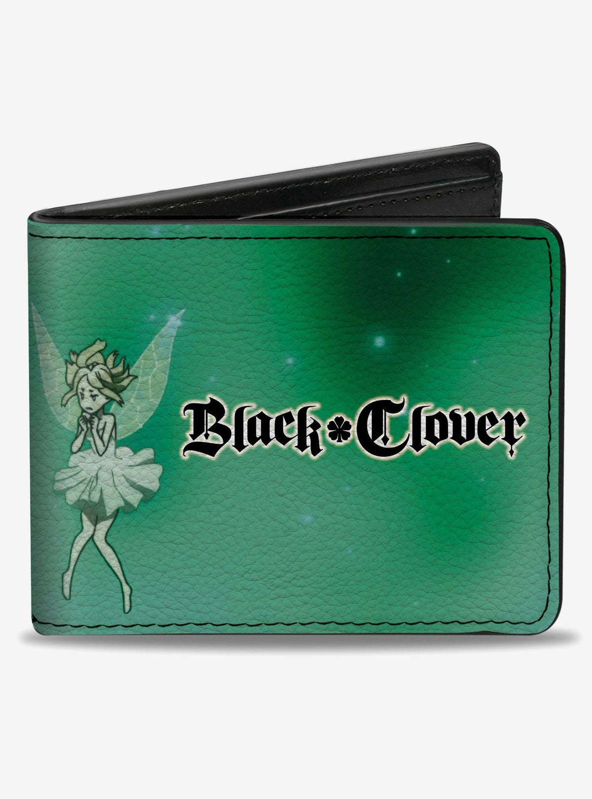 Billetera verde plegable Black Clover con Yuno y Sylph