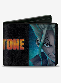 Billetera plegable Dr. Stone con Senku e Ibara
