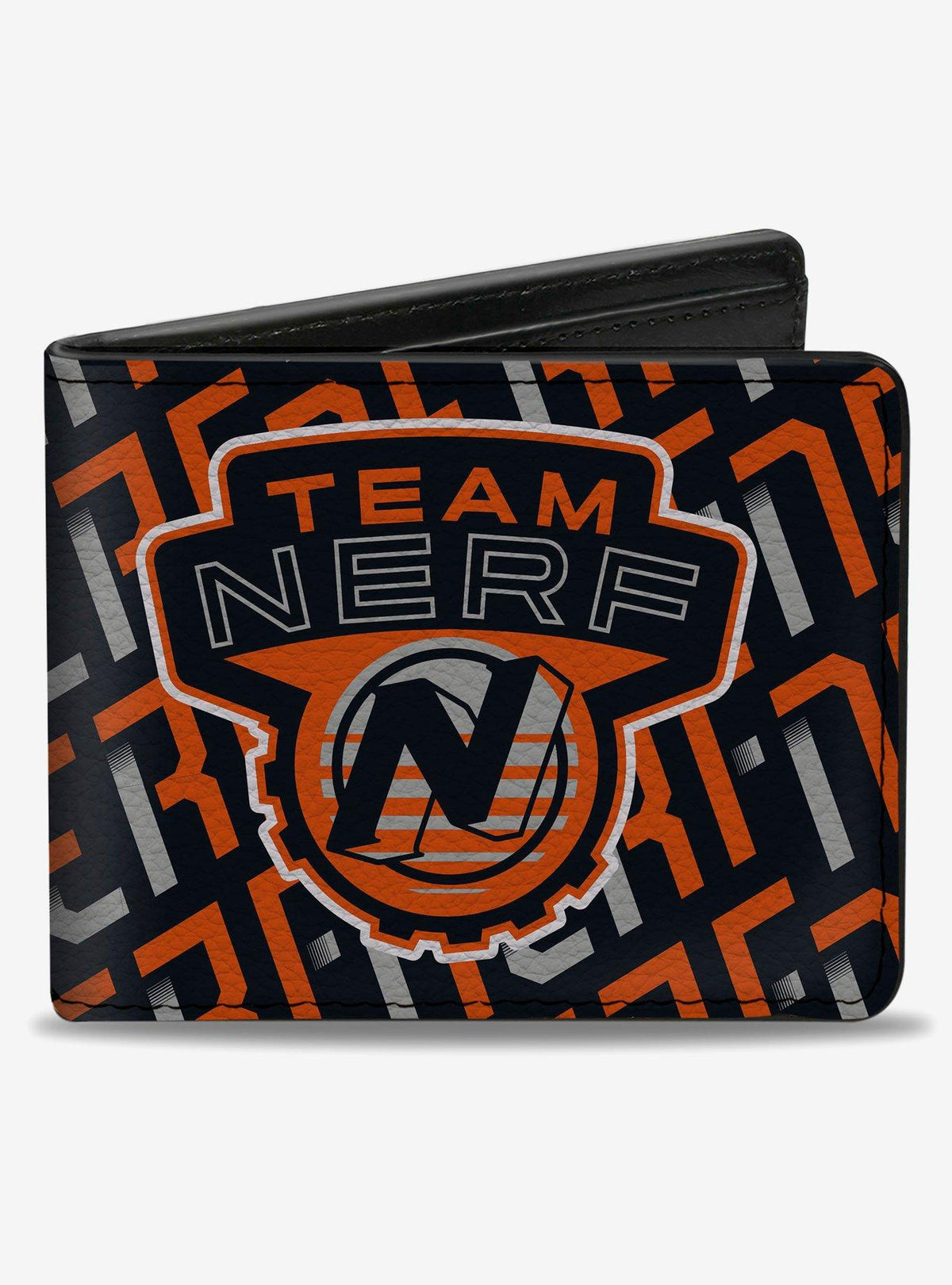 Billetera plegable Nerf con collage de logos