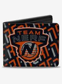 Billetera plegable Nerf con collage de logos