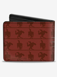Billetera bifold Johnny Bravo: logo y pose de flexión