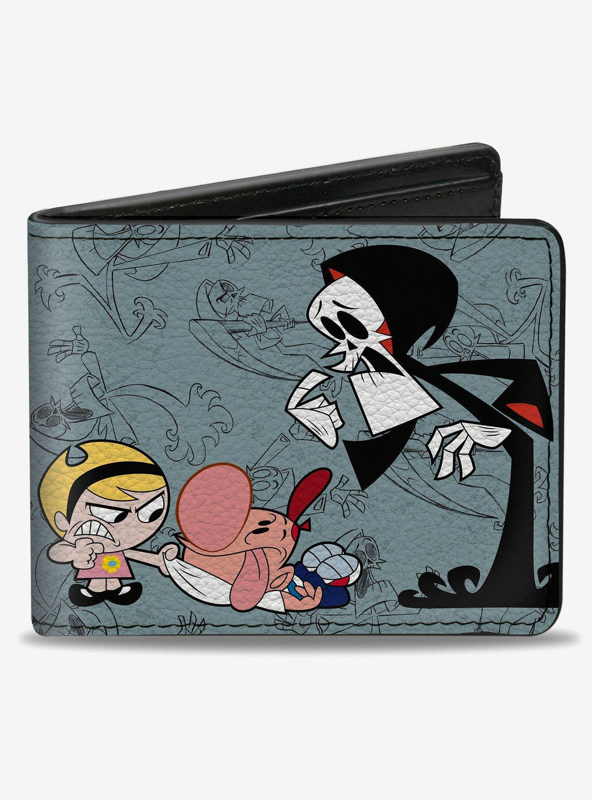 Billetera de doble pliegue de Billy, Mandy y Grim