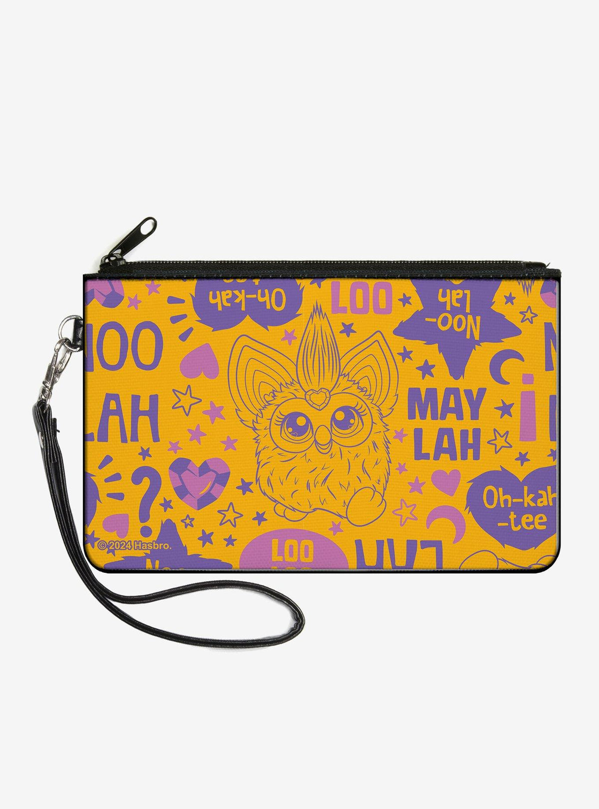 Billetera de mano Furby con frases e íconos Furbish