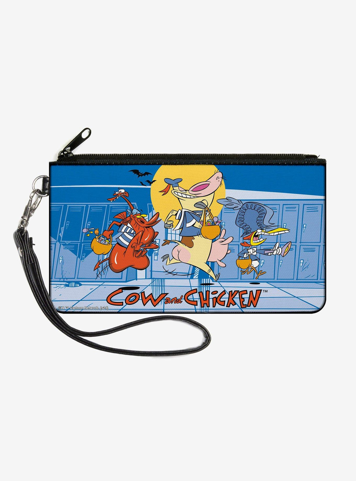 Billetera con cierre Cow and Chicken y Guy corriendo
