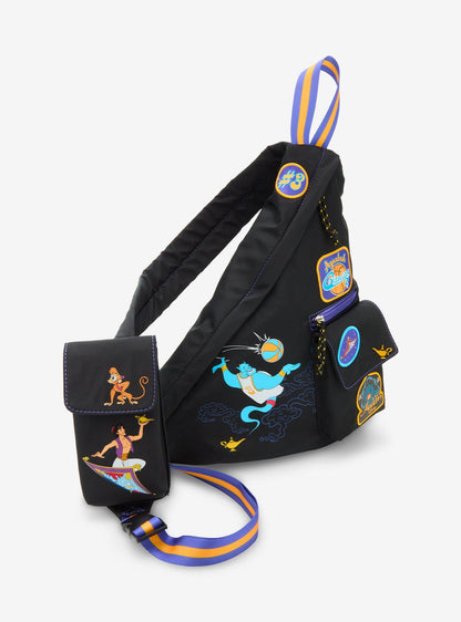 Bolso cruzado Disney Aladdin con íconos de Genie