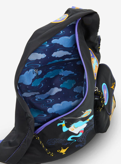 Bolso cruzado Disney Aladdin con íconos de Genie