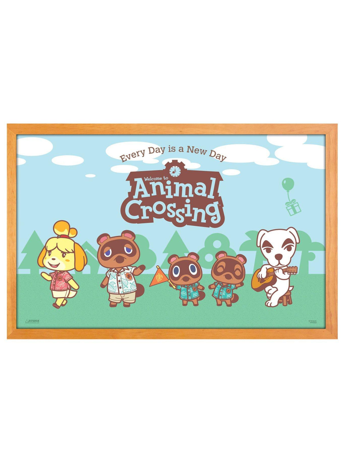 Póster enmarcado Animal Crossing: Cada día es un nuevo día