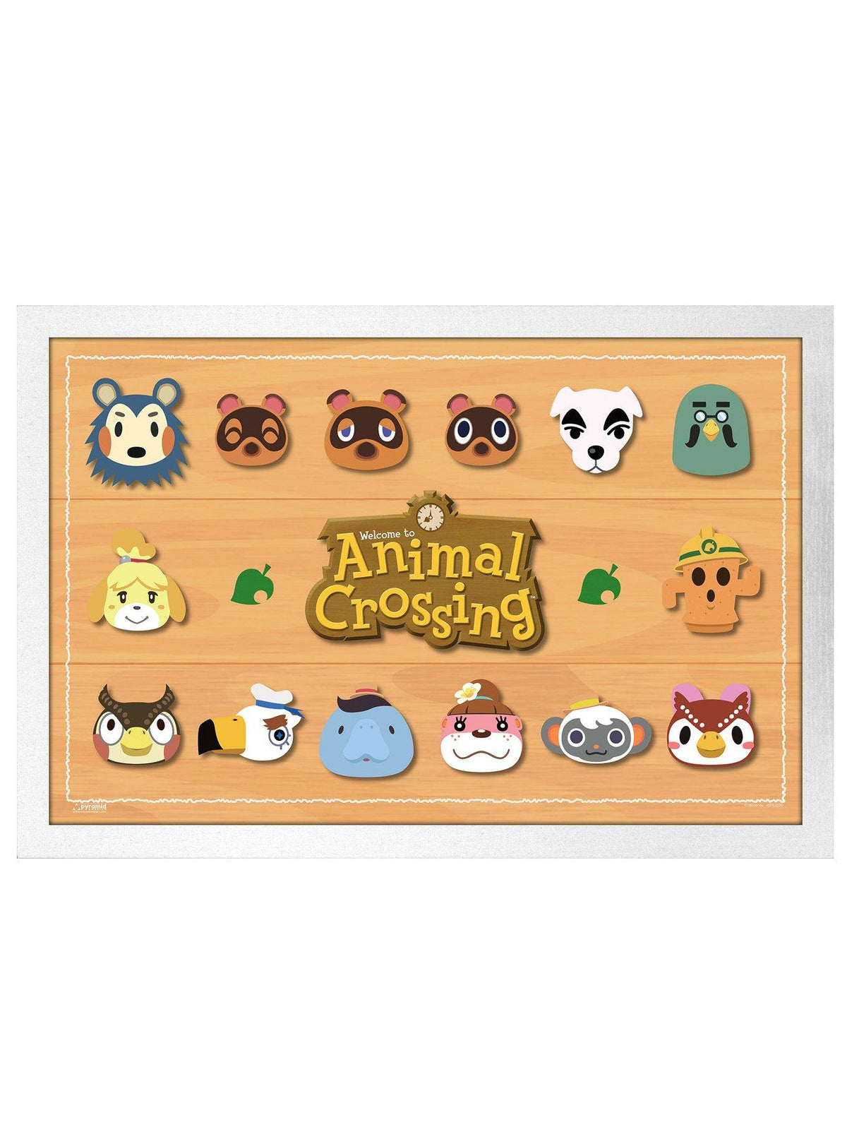 Póster enmarcado Animal Crossing: rostros de personajes