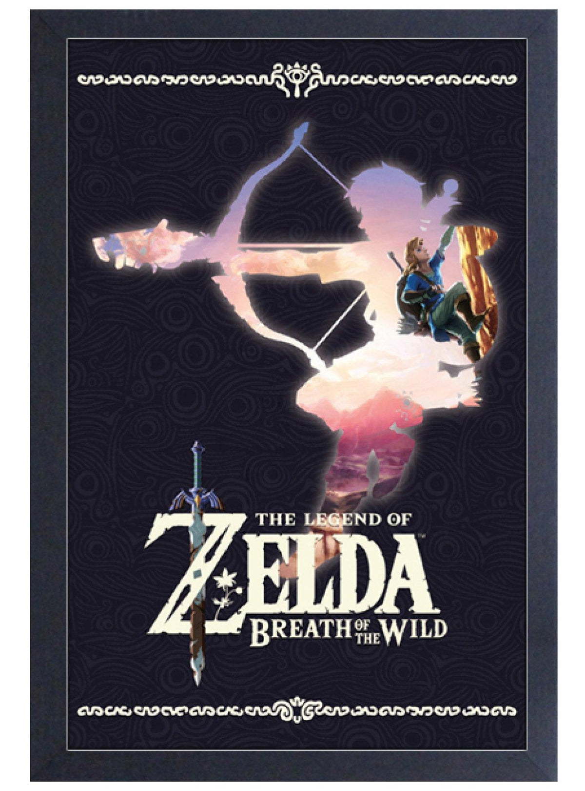 Póster enmarcado silueta Zelda: Breath of the Wild
