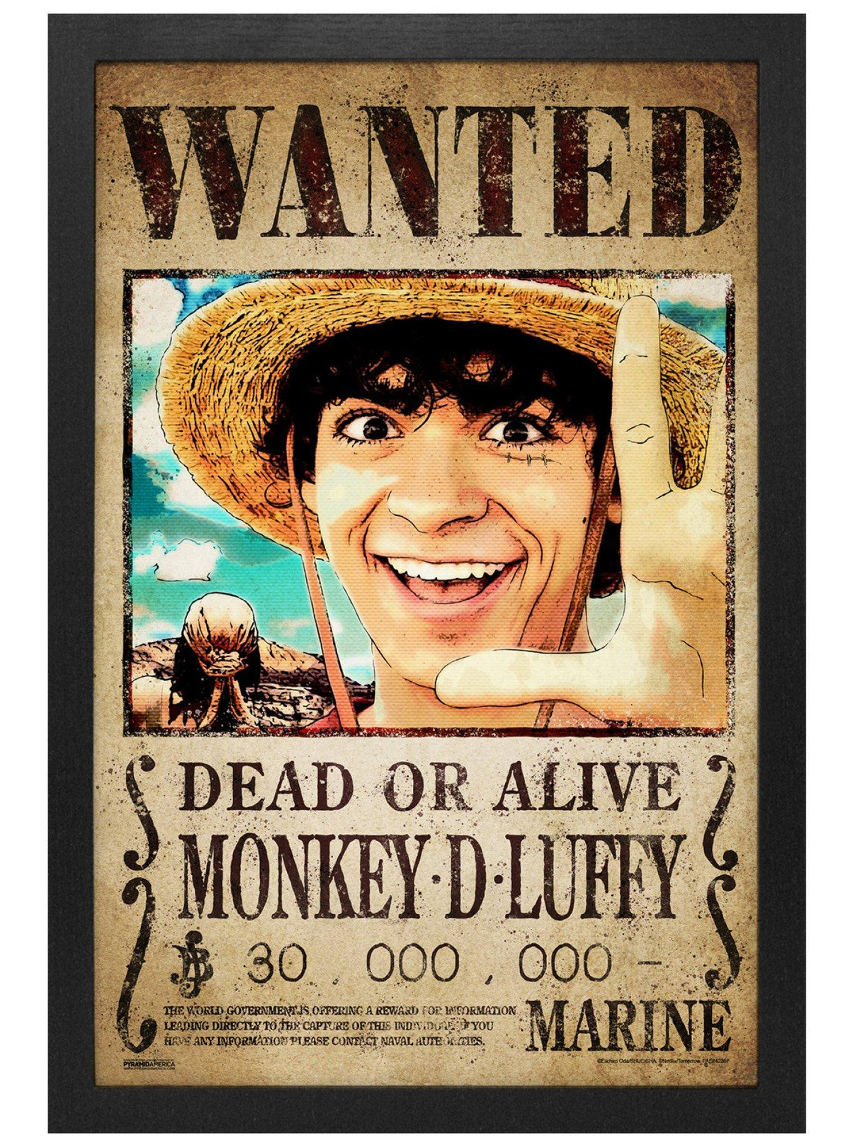 One Piece Live Action: póster enmarcado de Luffy