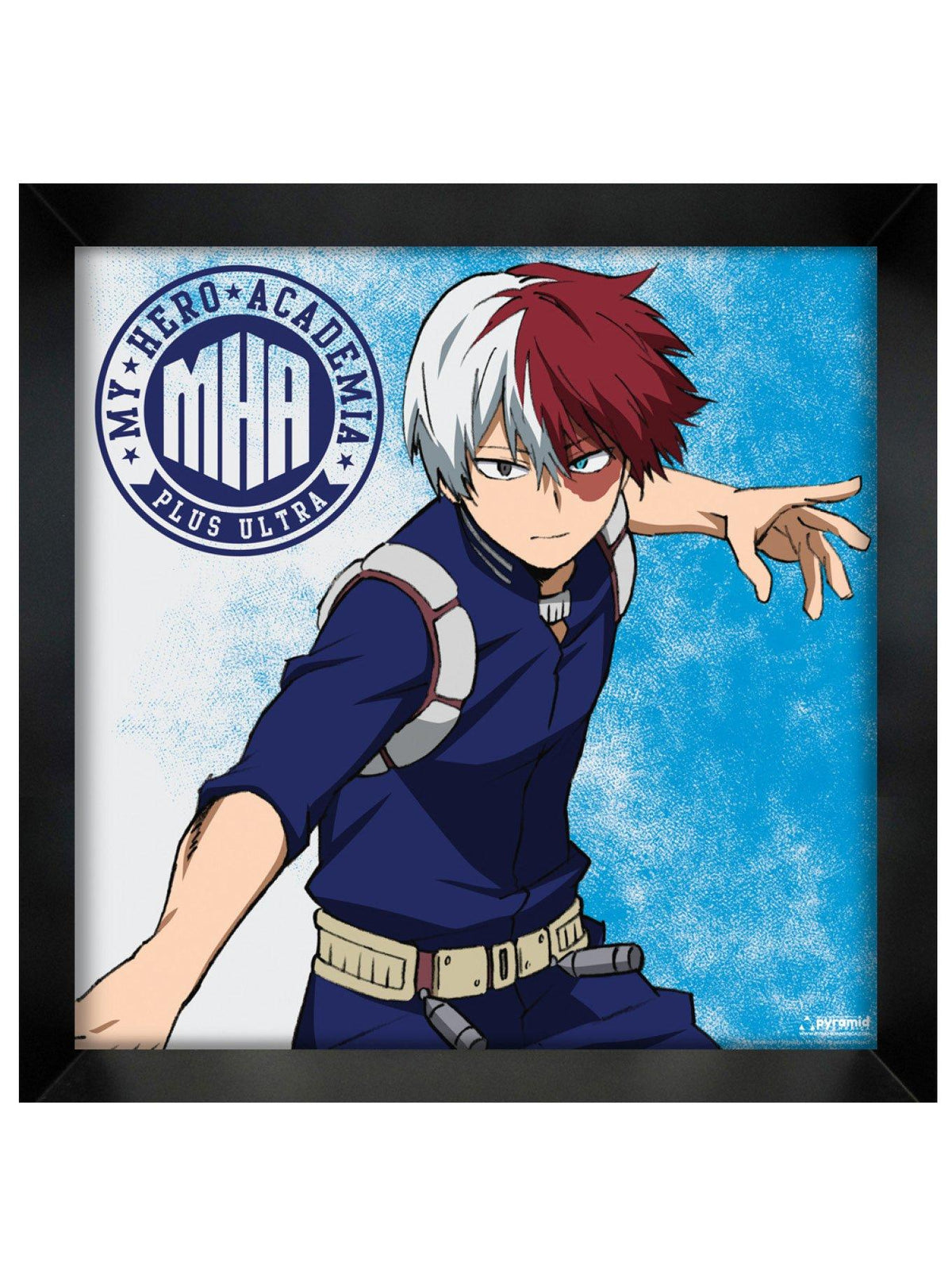 Cuadro enmarcado Todoroki de My Hero Academia, 30,5 x 30,5 cm