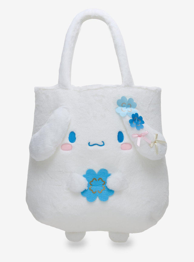 Bolso tote afelpado de Cinnamoroll con tréboles azules