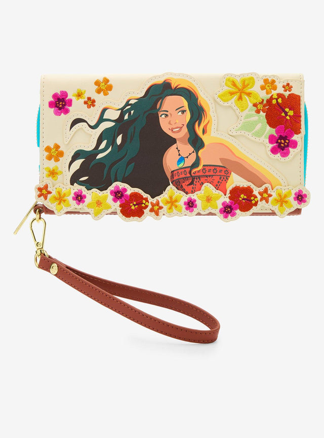 Billetera Disney Moana Live Action con Flores