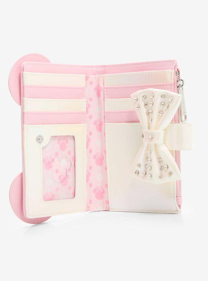 Billetera Minnie Mouse con lazo de strass