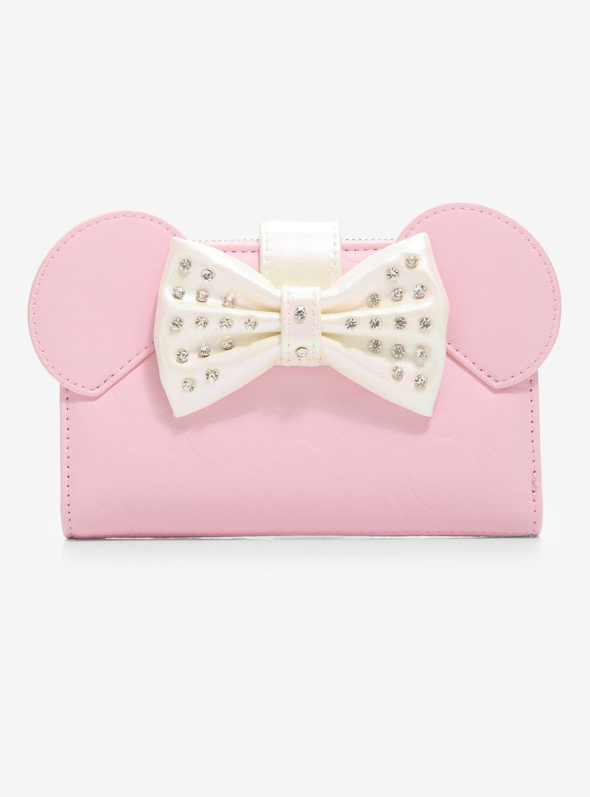 Billetera Minnie Mouse con lazo de strass