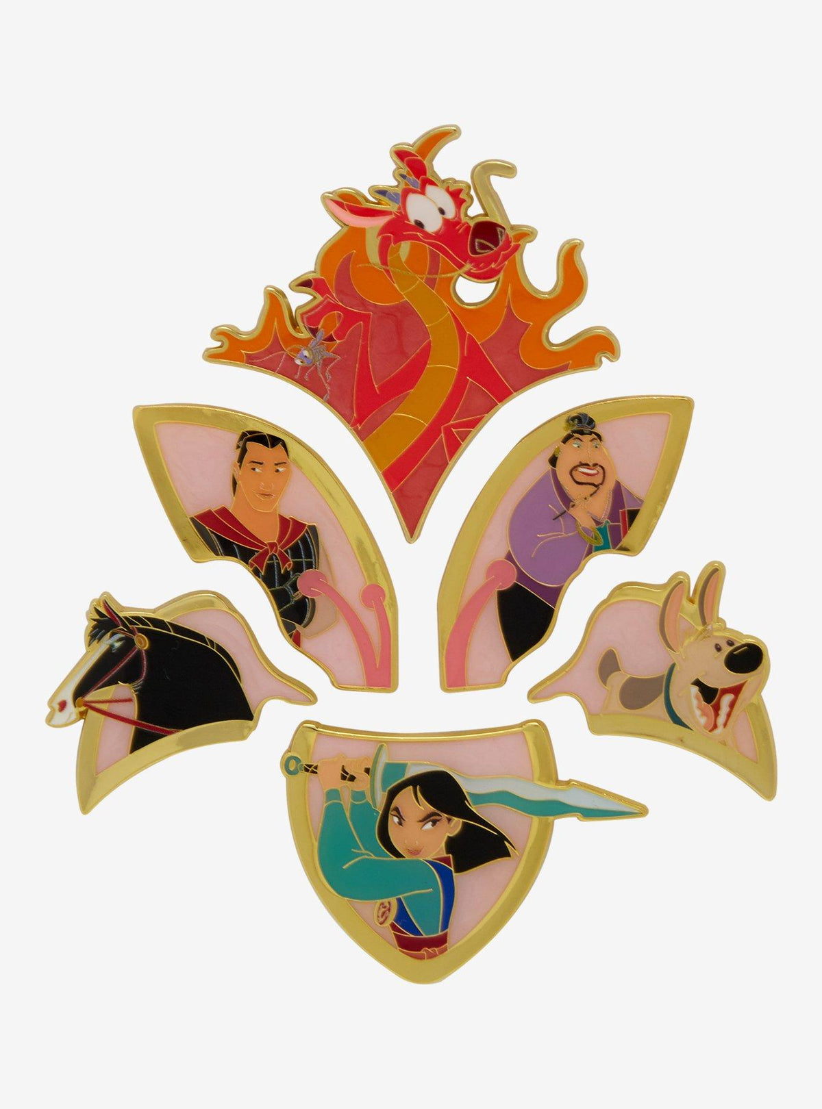 Pin esmaltado Disney Mulan: rompecabezas de flores sorpresa
