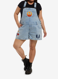 Jardinera corta de mezclilla Star Wars Rebel, talla grande