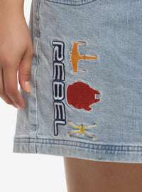 Jardinera corta de mezclilla Star Wars Rebel, talla grande