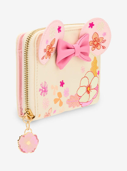 Billetera con flores de Minnie Mouse