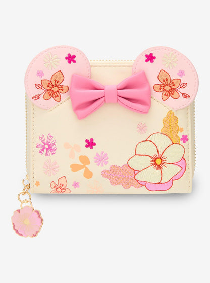 Billetera con flores de Minnie Mouse